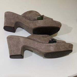 AGL Metallic Chocolate Crossover Women Slides Heels Made in Italy Size 40